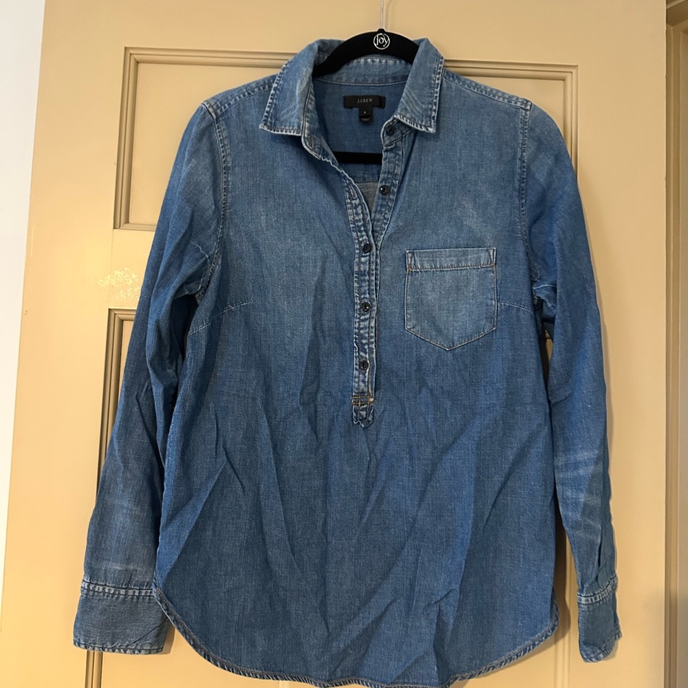 J. Crew Light Wash Chambray Button-Down Shirt
